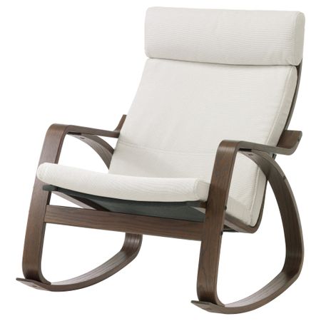Кресло-качалка ПОЭНГ, коричневый, Финнста белый