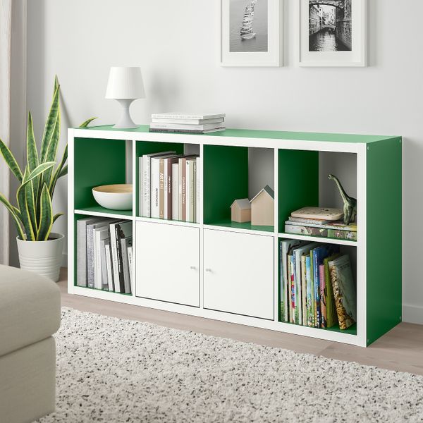 Стеллаж, белый/зеленый 77x147 см IKEA KALLAX КАЛЛАКС 004.599.08 - фото 3