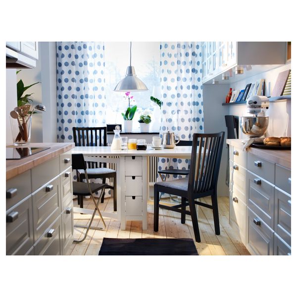 Стул НОРНЭС, черный, Исунда серый - схема-чертеж с размерами