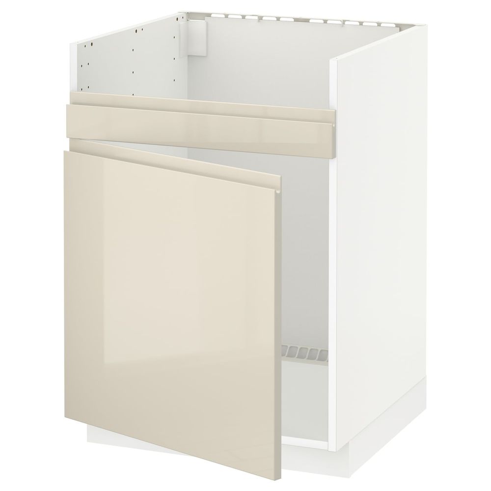 Напольный шкаф для мойки ХАВСЕН, белый/Воксторп глянцевый светло-бежевый 60x60 см IKEA METOD МЕТОД 292.802.03 - схема-чертеж с размерами