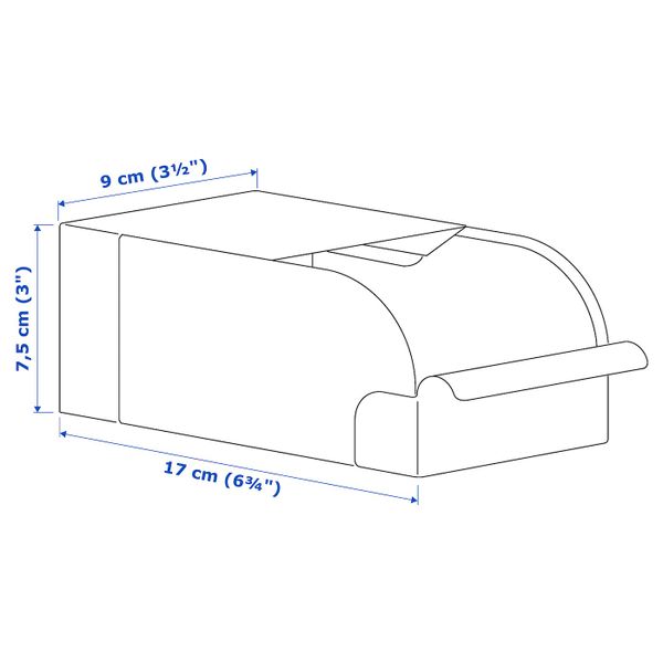 Контейнер, серо-зеленый/металлический 9x17x7.5 см IKEA REJSA РЕЙСА 904.578.01 - схема-чертеж с размерами