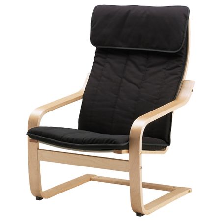 Кресло ПОЭНГ, березовый шпон, Ранста черный