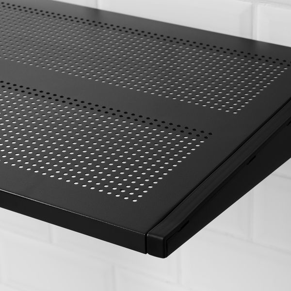 2 секции/полки, черный, 127x41x180 см IKEA АЛЬГОТ 892.854.72 - схема-чертеж с размерами