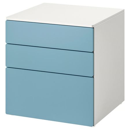 SMÅSTAD / PLATSA Комод с 3 ящиками - белый/синий 60x57x63 см