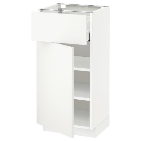 Напольный шкаф с ящиком, дверью МЕТОД / МАКСИМЕРА, белый, Хэггеби белый