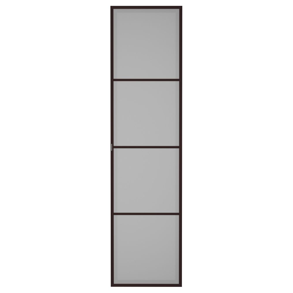Дверца с петлями ФЕВИК, черно-коричневый, матовое стекло - фото 1