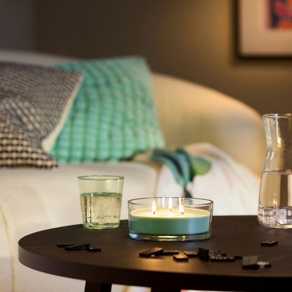 LOTSFÅGEL ЛОТСФОГЕЛЬ Ароматич свеча в стакане, 3 фитиля - фото 2