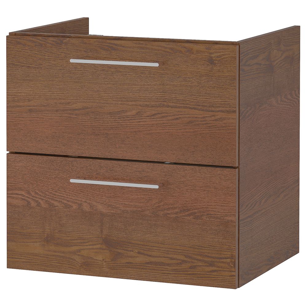 Шкаф для раковины с 2 ящ, под коричневый мореный ясень 60x47x58 см IKEA GODMORGON ГОДМОРГОН 104.579.23 - схема-чертеж с размерами