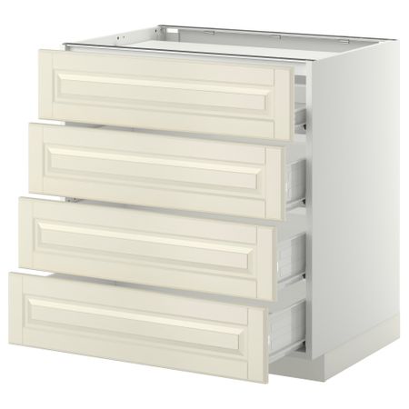 Напольный шкаф, 4 фронтальных панели, 4 ящика МЕТОД / ФОРВАРА, белый, Будбин белый с оттенком