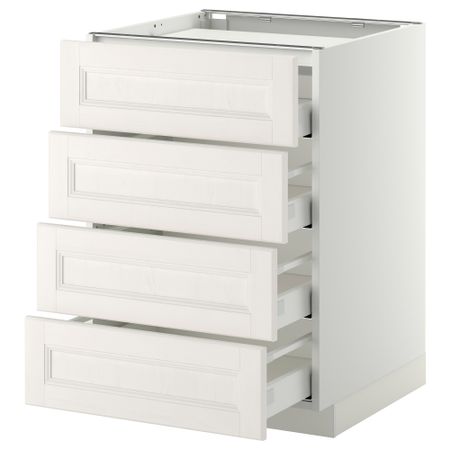 Напольный шкаф, 4 фронтальных панели, 4 ящика МЕТОД / МАКСИМЕРА, белый, Лаксарби белый