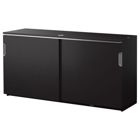 Шкаф с раздвижными дверцами ГАЛАНТ, черно-коричневый (160x80 см)