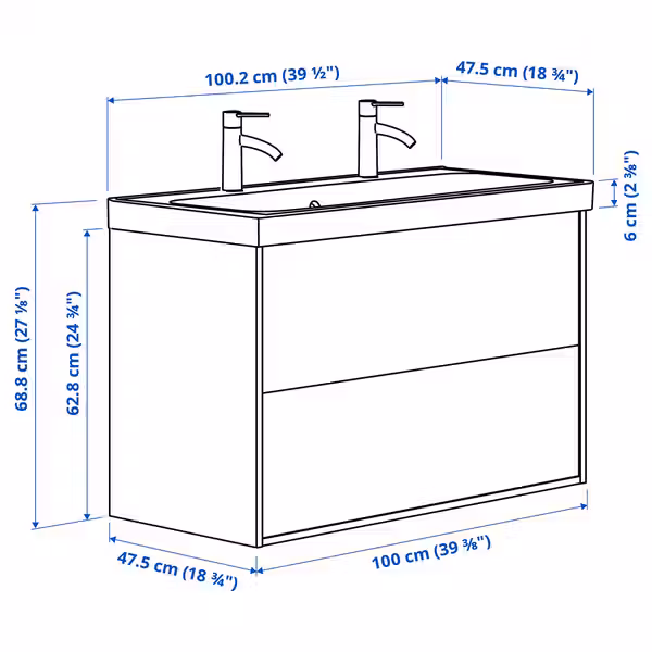 IKEA, дополнительный ракурс - схема-чертеж с размерами