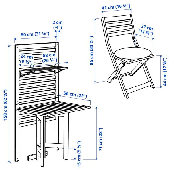 Панель + стол + 2 стула, коричневая морилка/ФРЁСЁН/ДУВХОЛЬМЕН бежевый IKEA ÄPPLARÖ ЭПЛАРО 893.246.47 - фото 6