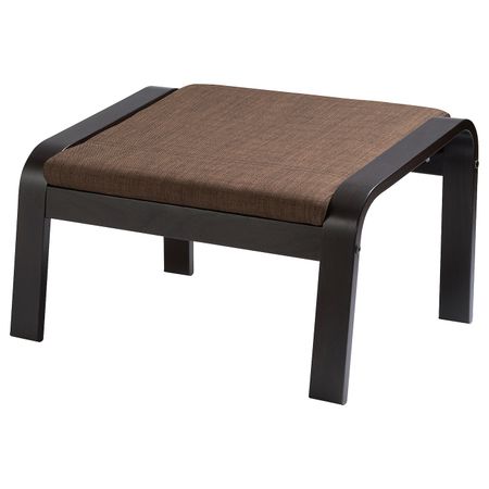 Табурет для ног, черно-коричневый/Шифтебу коричневый IKEA POÄNG ПОЭНГ 293.028.13