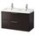 Шкаф для раковины с 2 ящиками ГОДМОРГОН / ОДЕНСВИК, черно-коричневый (100x49x64 см)