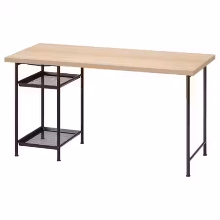 LAGKAPTEN / SPÄND Письменный стол - под беленый дуб/чёрный 140x60 см