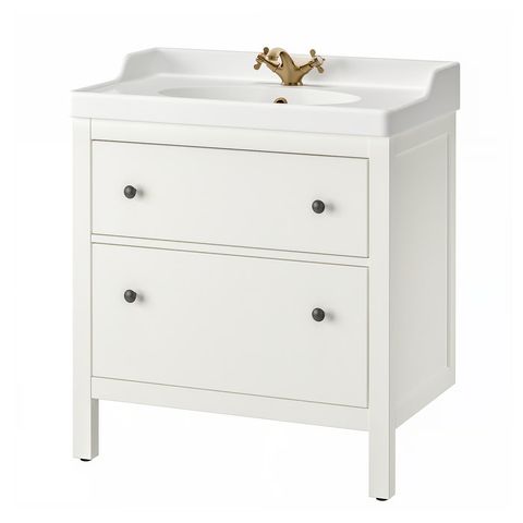 HEMNES / RUTSJÖN Шкаф с ящиками/раковина/смеситель