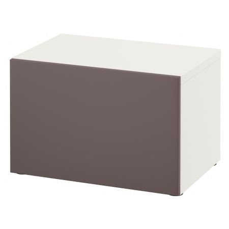 Стеллаж с дверью БЕСТО, белый, Вальвикен темно-коричневый (60x40x38 см)