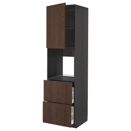 Высокий шкаф для духовки + дверцы, 2 форнтальных, 2 высоких ящик IKEA METOD МЕТОД, MAXIMERA МАКСИМЕРА 394.685.82