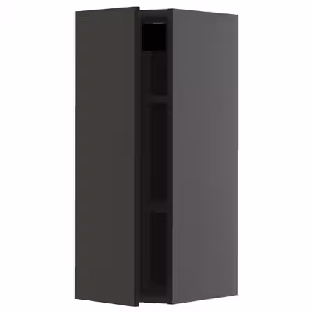 METOD Навесной шкаф с полками - черно-серый/Nickebo матовый антрацит 30x80 см