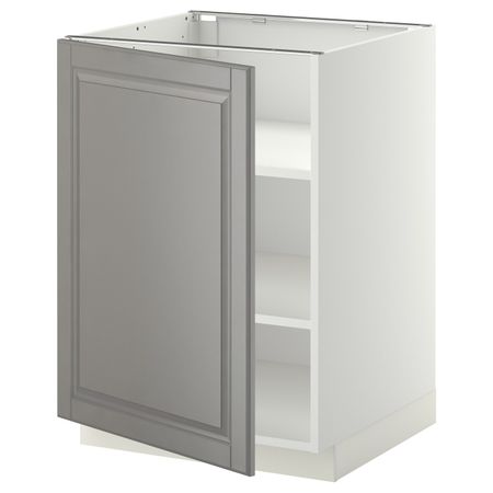 Напольный шкаф с полками, белый/Будбин серый 60x60 см IKEA METOD МЕТОД 494.469.00