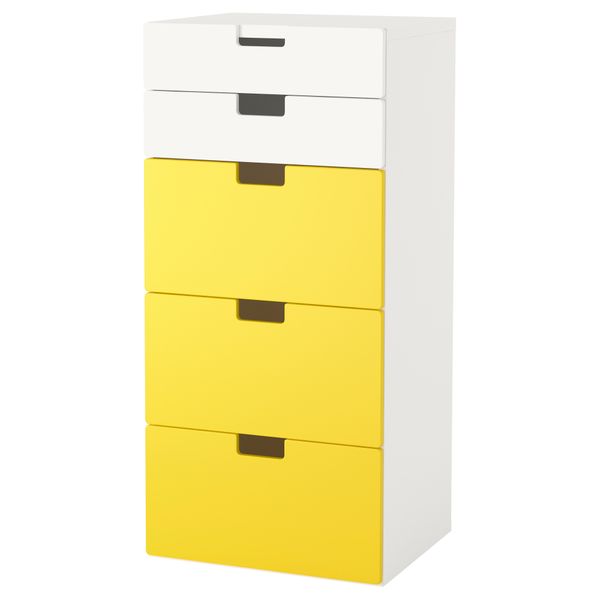 Комбинация для хранения с ящиками СТУВА, белый, желтый (60x50x128 см) - фото 1