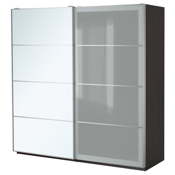 Гардероб, черно-коричневый, Аули Сэккен, 200x66x236 см IKEA ПАКС 293.058.59 - фото 2