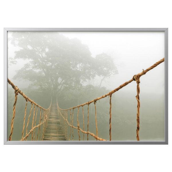 Картина с рамой, 140x100 см, Путешествие в джунгли, цвет алюминия IKEA BJÖRKSTA БЬЁРКСТА 091.733.36 - фото 1