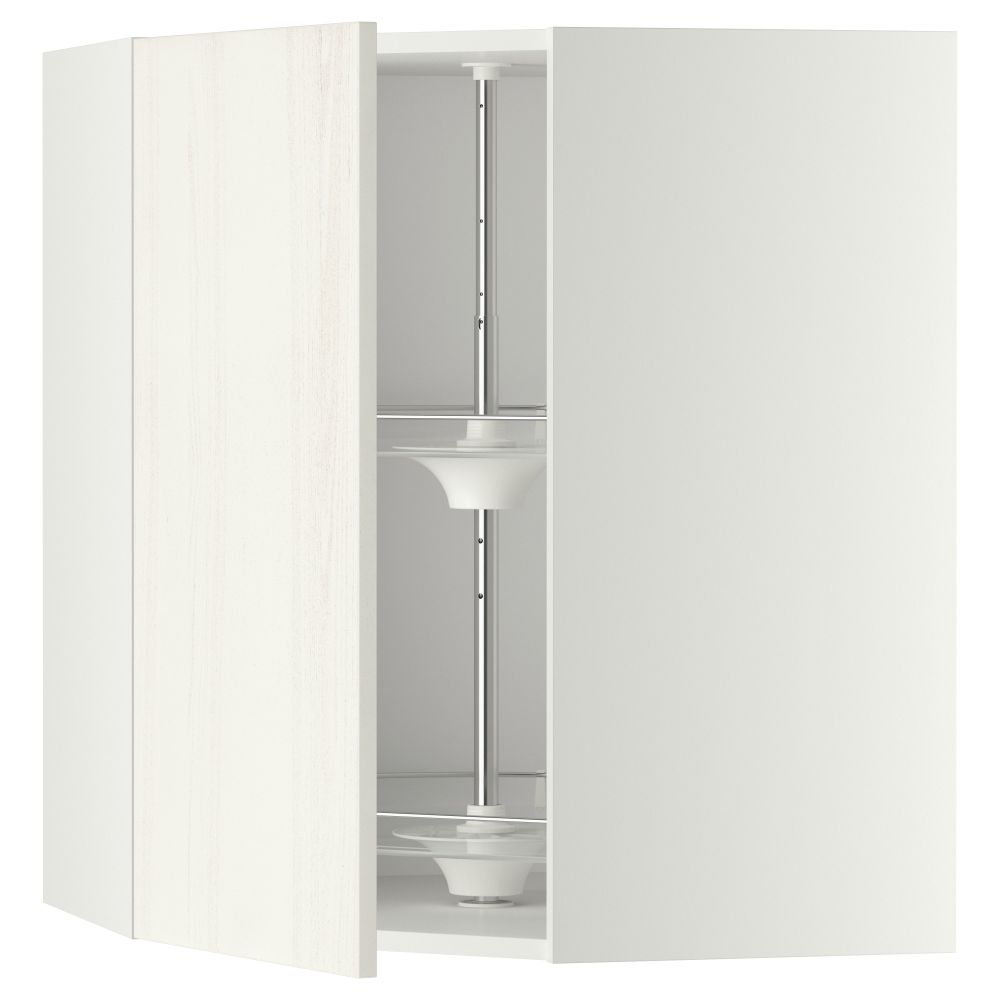 Угловой навесной шкаф с вращающейся секцией МЕТОД, белый, Росдаль белый - схема-чертеж с размерами