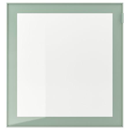 Стеклянная дверь, светлый серо-зеленый, прозрачное стекло, 60x64 см IKEA ГЛАССВИК 003.640.00