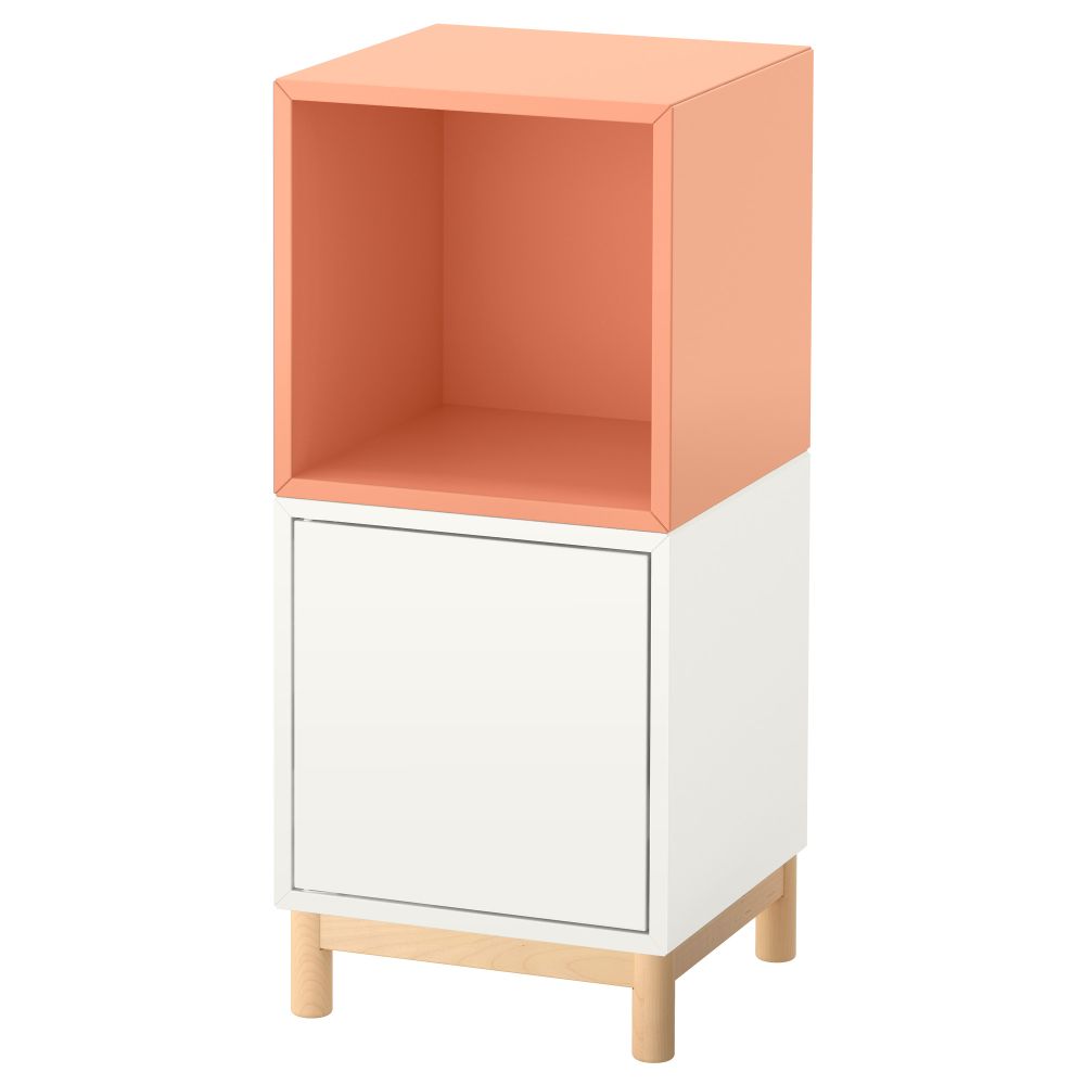 Комбинация шкафов с ножками ЭКЕТ, белый, светло-оранжевый (35x35x80 см) - фото 1