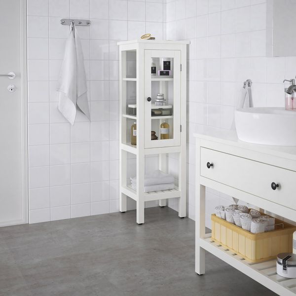Высокий шкаф со стеклянной дверцей, белый 42x38x131 см IKEA HEMNES ХЕМНЭС 703.966.44 - фото 3