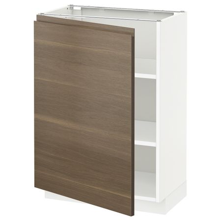 Напольный шкаф с полками, белый/Воксторп под грецкий орех 60x37 см IKEA METOD МЕТОД 594.459.81