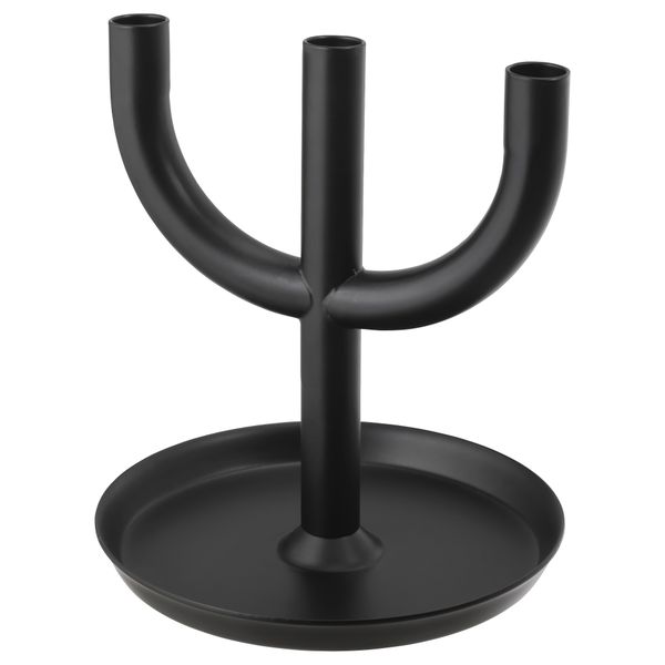 Подсвечник для 3 свечей ЭНИГЕТ, черный (22 см) - фото 1