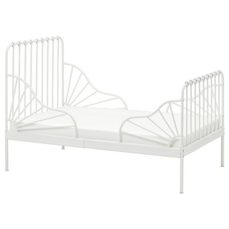 Раздвижная кровать с реечным дном, белый 80x200 см IKEA MINNEN МИННЕН 793.376.69