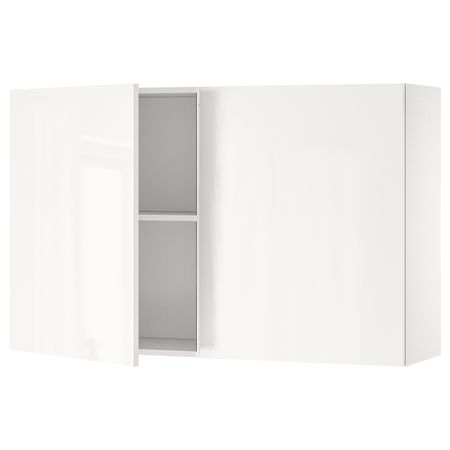 Навесной шкаф с дверями, глянцевый белый 120x75 см IKEA KNOXHULT КНОКСХУЛЬТ 203.369.21