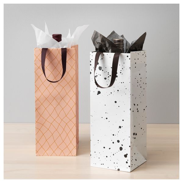 Подарочный пакет ЛАНКМОЙ, белый черный, розовый (12x32 см) - фото 3