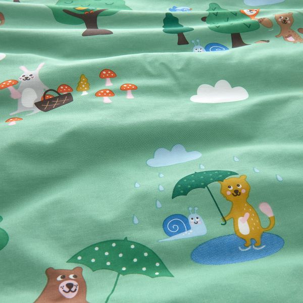 Пододеяльник и наволочка, орнамент «лесные животные», разноцветный, 150x200, 50x60 см IKEA BRUMMIG 505.211.54 - схема-чертеж с размерами