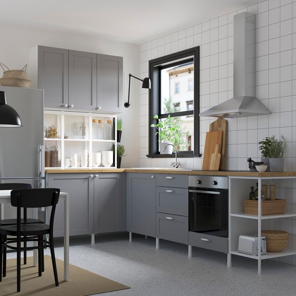 Угловая кухня, белый, серый каркас IKEA BEGIVENHET БЕГИВЕНХЕТ 893.378.95 - фото 3