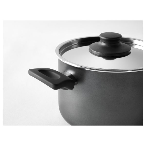 Кастрюля с крышкой, серый 3 л IKEA ШЭНКА 103.734.76 - фото 3