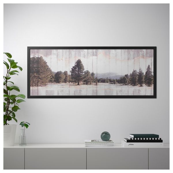 Картина с рамой БЬЁРКСТА, Север, черный (140x56 см) - схема-чертеж с размерами