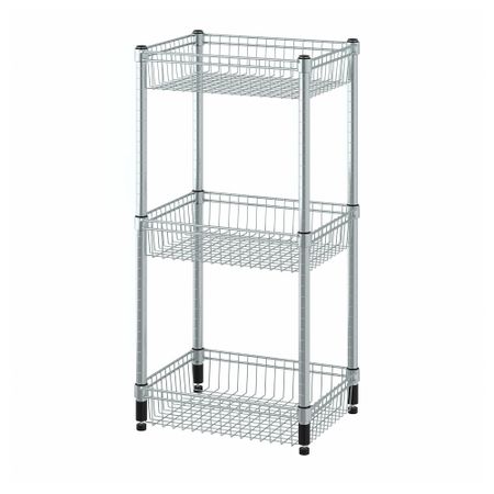 Стеллаж с 3 корзинами, оцинковка, 46x36x94 см IKEA OMAR ОМАР 104.830.74