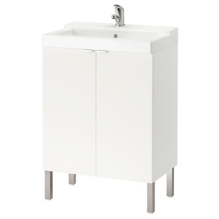Шкаф под раковину с 2 дверцами ЛИЛЛОНГЕН / ТЭЛЛЕВИКЕН, белый