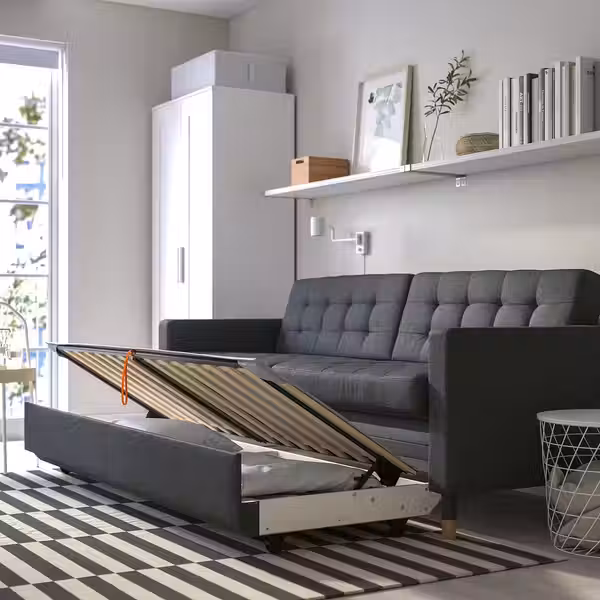 LANDSKRONA 3-местный диван-кровать - Gunnared темно-серый/дерево - фото 4