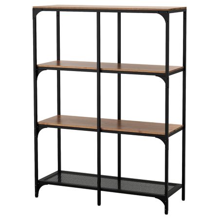 Стеллаж, черный 100x136 см IKEA FJÄLLBO ФЬЕЛЛЬБО 803.597.35