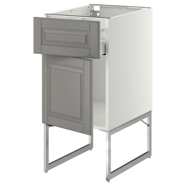 Напольный шкаф с ящиком, дверью МЕТОД / МАКСИМЕРА, белый, Будбин серый - схема-чертеж с размерами