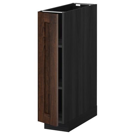 Напольный шкаф с полками, черный/Эдсерум коричневый 20x60 см IKEA МЕТОД 392.267.29