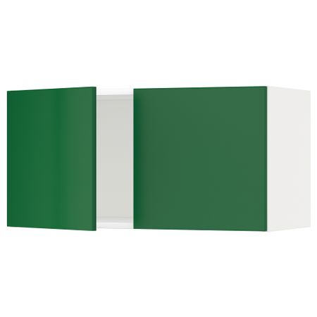 Навесной шкаф с 2 дверями МЕТОД, белый, Флэди зеленый (80x40 см)