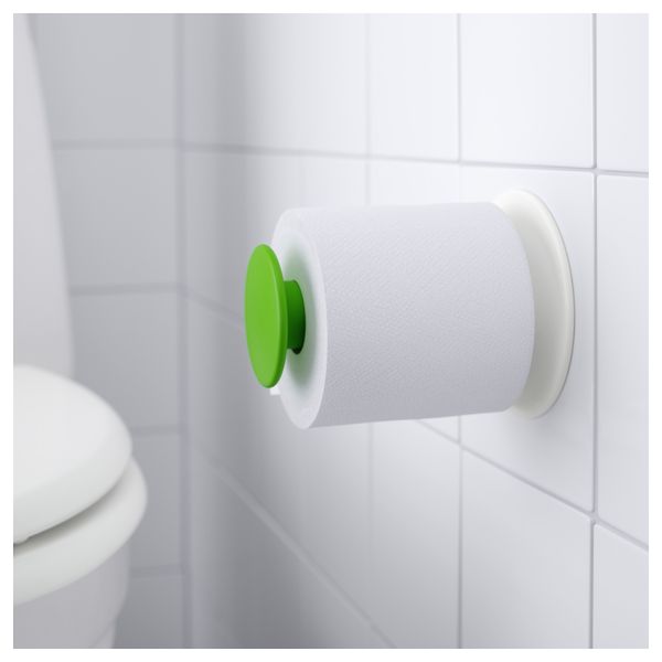 Держатель туалетной бумаги ЛОСШЁН, бел/зелен - схема-чертеж с размерами