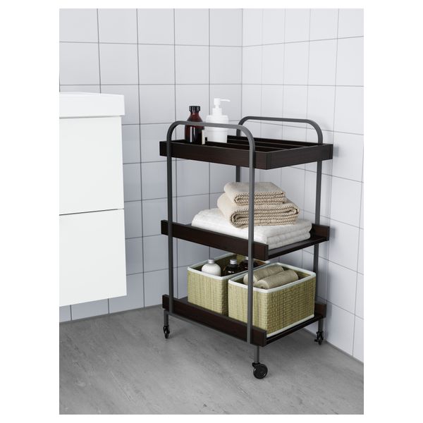 Тележка ХЭЛМАРЕН, черно-коричневый (48x36 см) - схема-чертеж с размерами